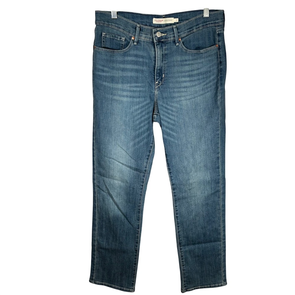 Levi Strauss Signature Womens‎ Mid Rise Straight Leg Jeans Blue Size 10M